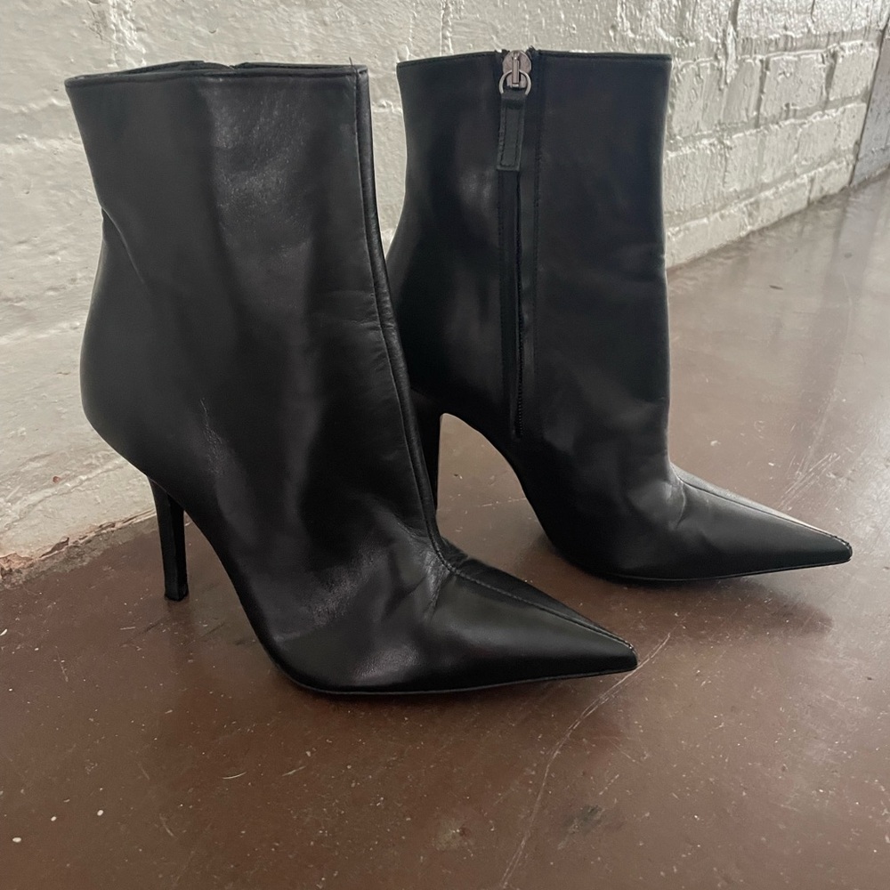 Zara Sleek Black Heeled Boots